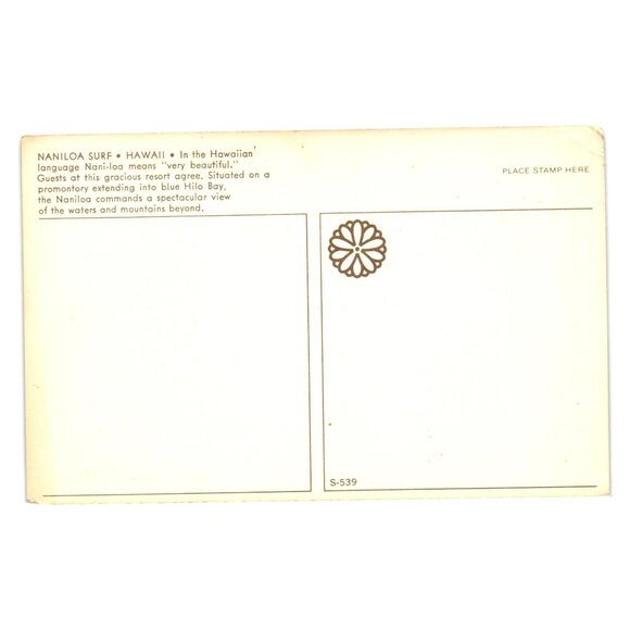 Naniloa Surf Hotel Hawaii Vintage Postcard Fishing Hilo Bay Scenic Ocean View - Picture 2 of 2